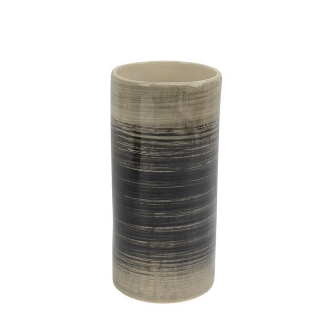 CosmoLiving by Cosmopolitan 74687 Wide Round Matte Black Porcelain Vase with Metallic Gold Rim & Ridged Texture 5” x 7” CosmoLiving by Cosmopolitan 74687 Wide Round Matte Black Porcelain Vase with Metallic Gold Rim & Ridged Texture 5” x 7”